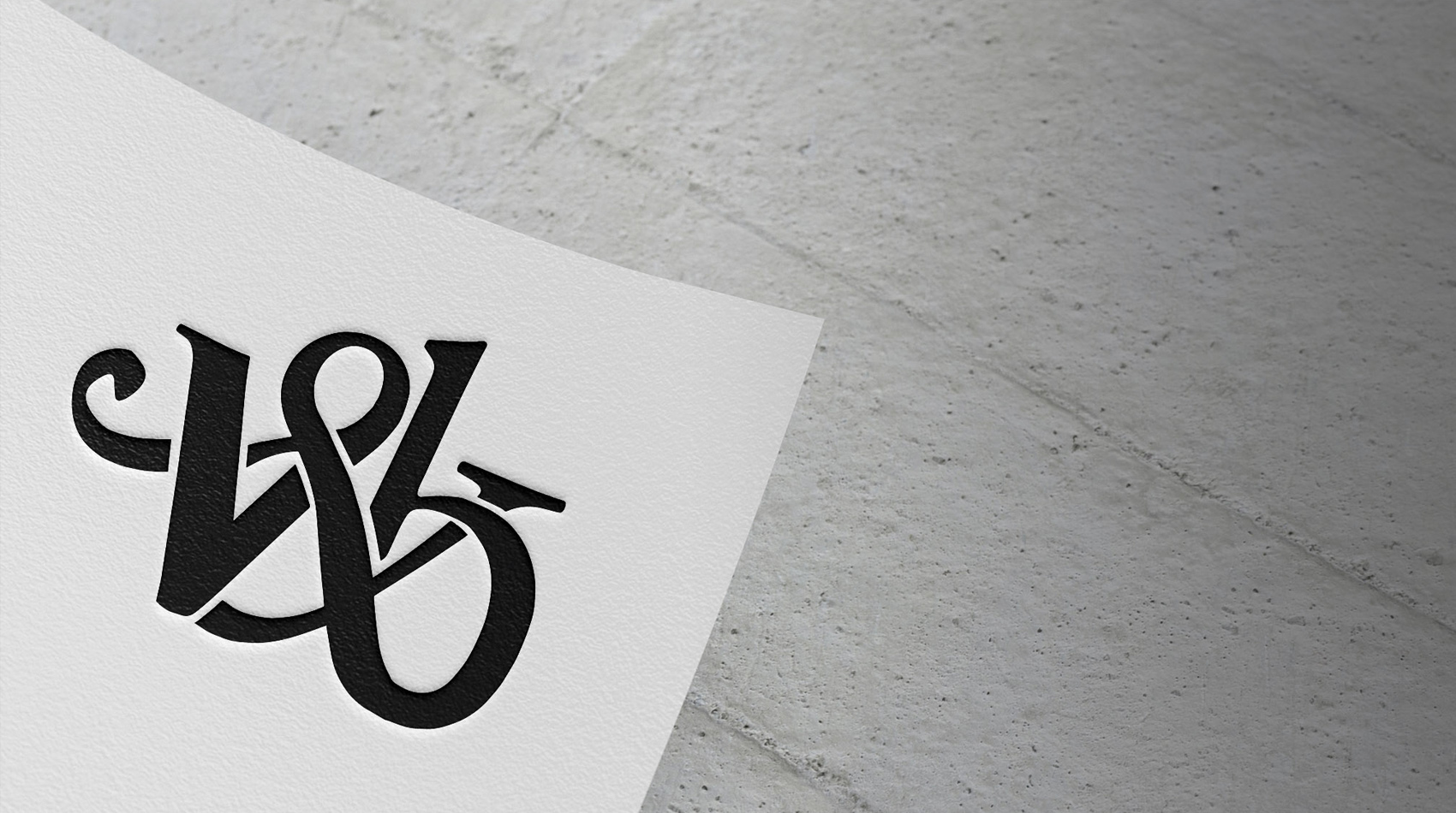 A logo design for V&B on paper